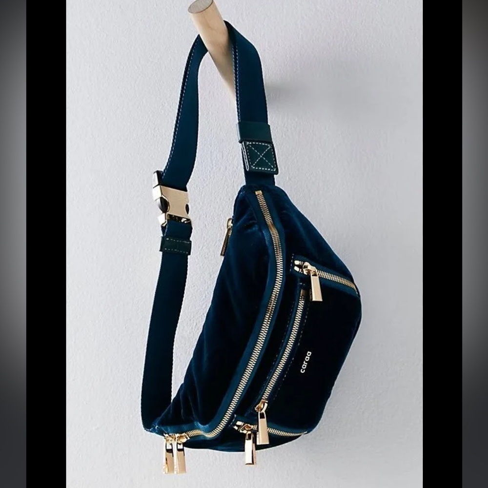 Free People x Caraa Velvet Medium Sling Bag